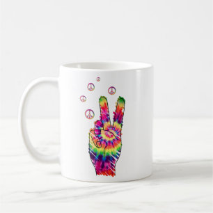 Mug Arc-en-ciel Rétro Tie Dye Psychédélique Signe de P