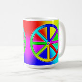 Mug Arc-en-ciel Roue Dharma - Bouddhiste (Devant droit)
