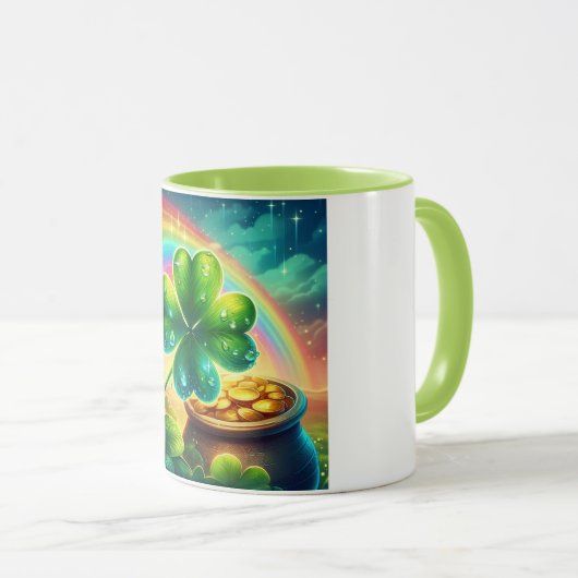 Mug Arc-en-ciel Saint Patrick's Day trver (Devant droit)