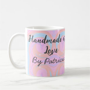 Mug Arc-en-ciel scintillant fait main avec amour ajout