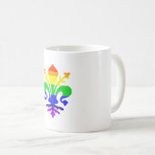 Mug Arc-en-ciel stylisé Fleur de Lis (Devant droit)