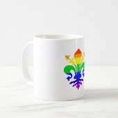 Mug Arc-en-ciel stylisé Fleur de Lis (Devant gauche)