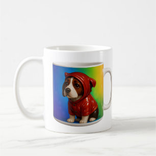 Mug Arc-en-ciel triste de chiot à capuche