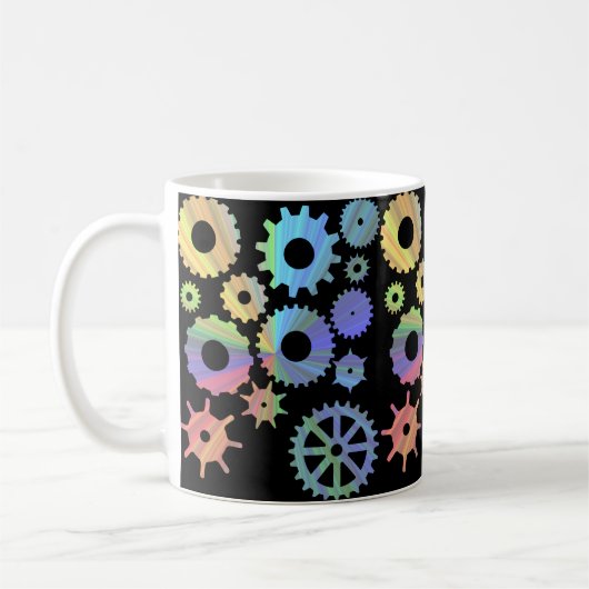 Mug Arc-en-ciel vapeur métal engrenages art (Gauche)