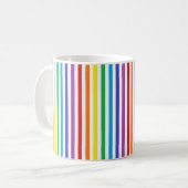 Mug Arc-en-ciel vertical et rayures blanches (Devant gauche)