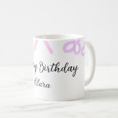 Mug Arc rose violet fleuri pastel heureux anniversaire (Devant droit)