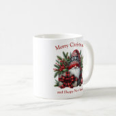 Mug Arc tartan de Noël et gnome avec cadeaux (Devant droit)