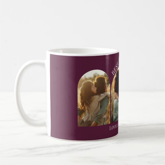 Mug Arc violet élégant violet multi photo meilleure ma (Gauche)
