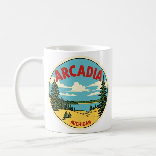 Mug Arcadia Michigan Vue sur le lac Vintage (Gauche)