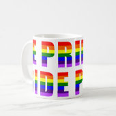 Mug Arceau de texte Rainbow Pride sur couleur personna (Devant gauche)