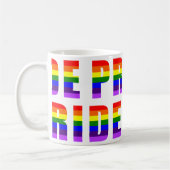 Mug Arceau de texte Rainbow Pride sur couleur personna (Gauche)