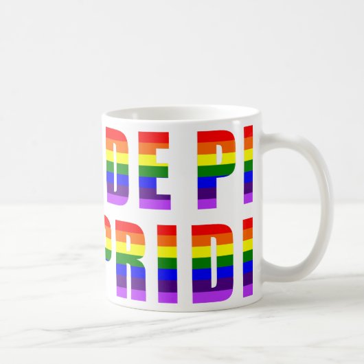 Mug Arceau de texte Rainbow Pride sur couleur personna (Droite)