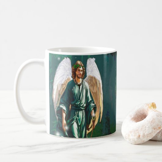 Mug Archange Saint Raphaël Image Complète Ange de Guér (Avec donut)