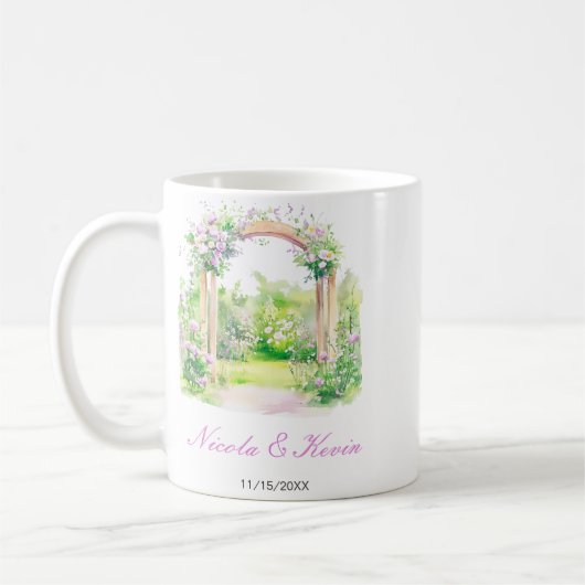 Mug Arche de mariage florale de printemps (Gauche)