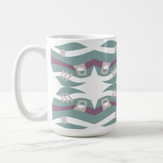 Mug Arche de Noé Abstraite Dusty Seagrass Ecru Eggplan (Gauche)