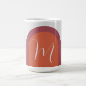 Mug Arche rose magenta simple corail avec monogramme (Centre)