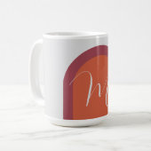 Mug Arche rose magenta simple corail avec monogramme (Devant gauche)