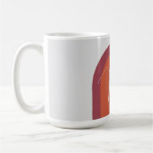 Mug Arche rose magenta simple corail avec monogramme (Gauche)