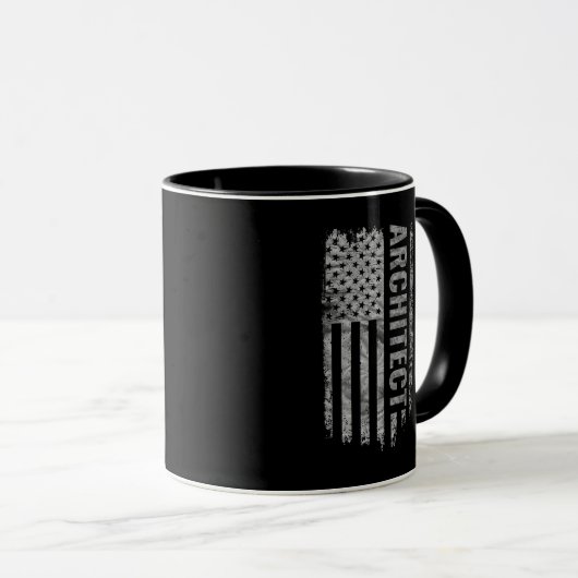 Mug Architect USA Flag Distressed design (Devant droit)