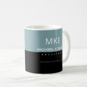 Mug Architecte de profession demi-Noir mi-Dusty-bleu (Devant droit)