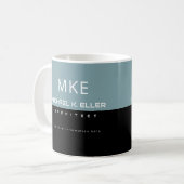 Mug Architecte de profession demi-Noir mi-Dusty-bleu (Devant gauche)