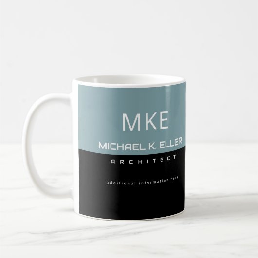 Mug Architecte de profession demi-Noir mi-Dusty-bleu (Gauche)