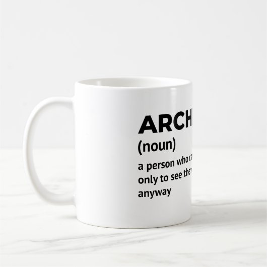Mug Architecte - Drôle de définition de travail (Gauche)