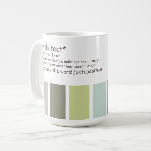 Mug Architecte. Excès de juxtaposition (Devant gauche)