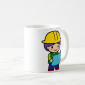 Mug Architecte Ingénieur Entrepreneur avec casque dur  (Devant droit)