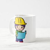 Mug Architecte Ingénieur Entrepreneur avec casque dur  (Devant gauche)