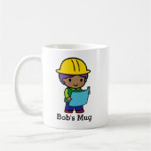 Mug Architecte Ingénieur Entrepreneur avec casque dur  (Gauche)