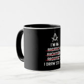 Mug Architecte Je suis un I Draw Stuff Job Architectur (Devant gauche)