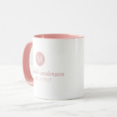 Mug Architecte professionnel Monogram Initial Rose bla (Devant gauche)