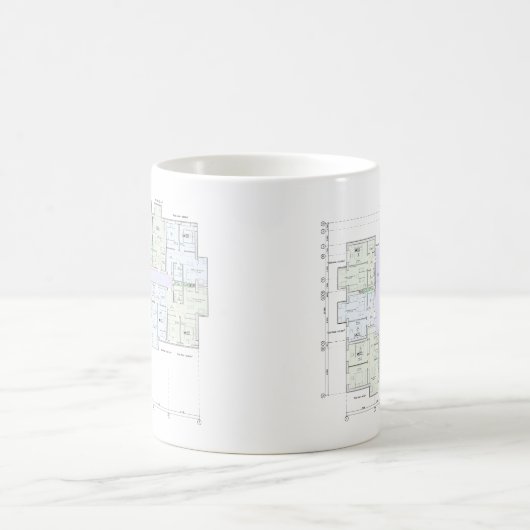 Mug Architectural Blueprint  (Centre)