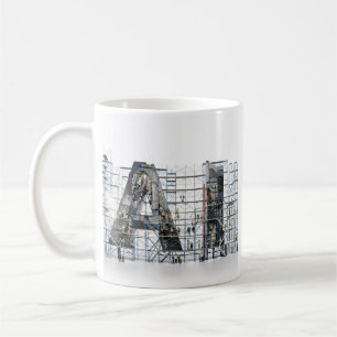 Mug Architecture de lettres industrielles d'IA Art