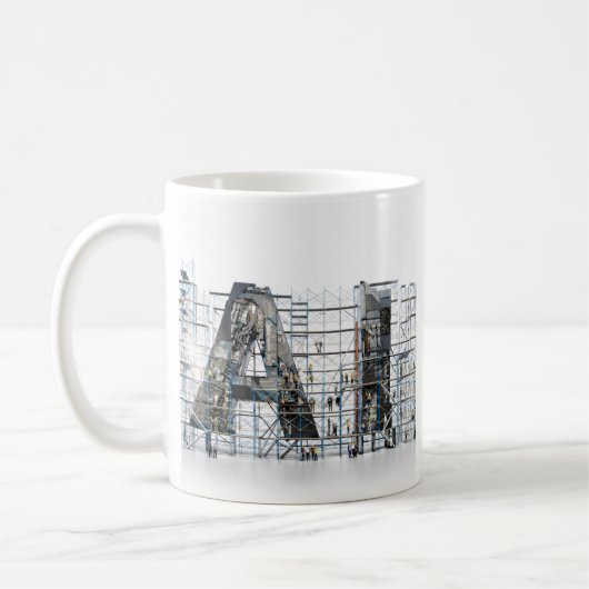 Mug Architecture de lettres industrielles d'IA Art (Gauche)
