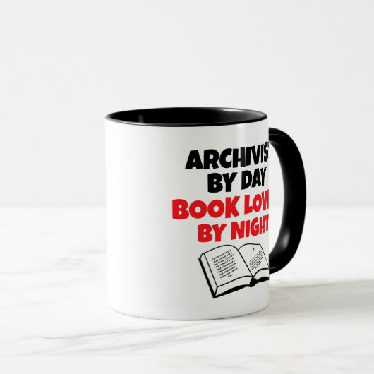 Mug Archiviste aime lire (Devant droit)