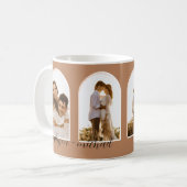 Mug Arcs 4 Photo Terracotta | Couple blanc + Noms C (Devant gauche)