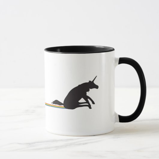 Mug Arcs-en-ciel drôles de Pooping de licorne (Droite)