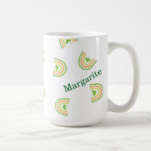 Mug Arcs-en-ciel et trèfles multicolores personnalisés