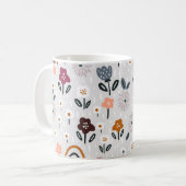 Mug Arcs-en-ciel floraux : Texture sans fil tirée à la (Devant gauche)