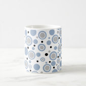 Mug Ardoise Bleu Argent Noir Cercles géométriques (Centre)