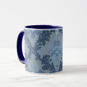 Mug Ardoise Bleu Foncé Poudre Bleue Douce Élégant Dama