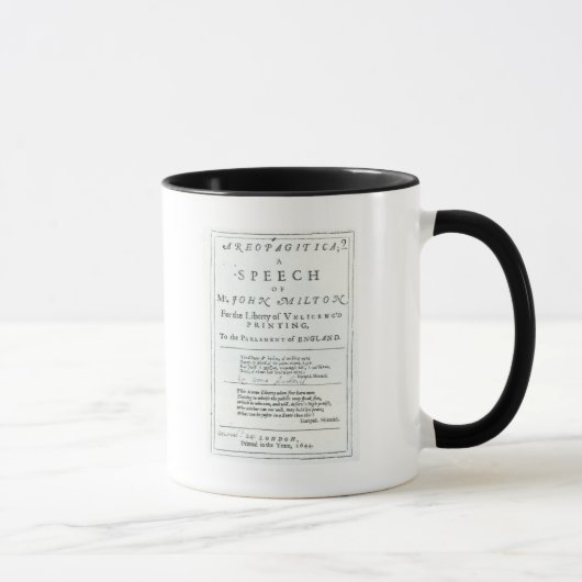 Mug Areopagitica un discours de John Milton (Droite)