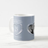 Mug Argent 25e anniversaire mariage coeur 2 photos (Devant gauche)