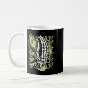 Mug Argent Appelle Dollar Signal Squelette Entreprise