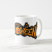Mug Argent encadré Happy Halloween Ruby Eyed Citrouill (Devant droit)