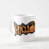 Mug Argent encadré Happy Halloween Ruby Eyed Citrouill (Devant gauche)