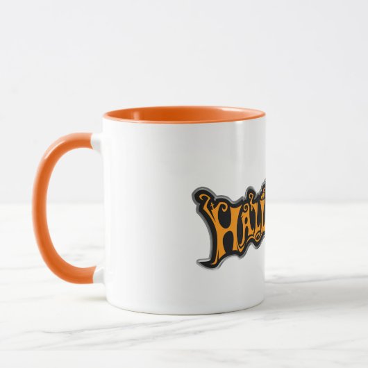 Mug Argent encadré Happy Halloween Ruby Eyed Citrouill (Gauche)
