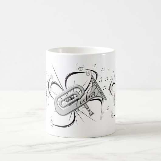 Mug Argent et notes de tuba (Centre)